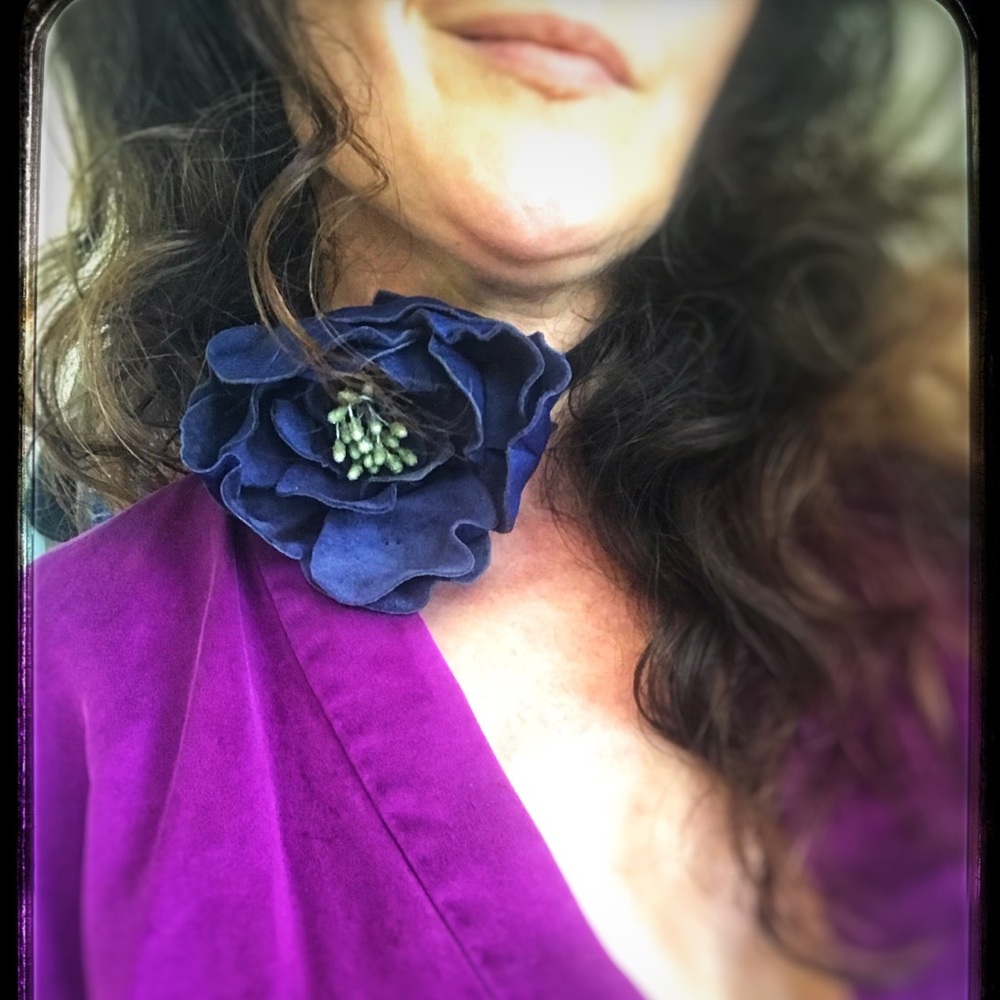 USA shipping only. Hand made leather flower choker